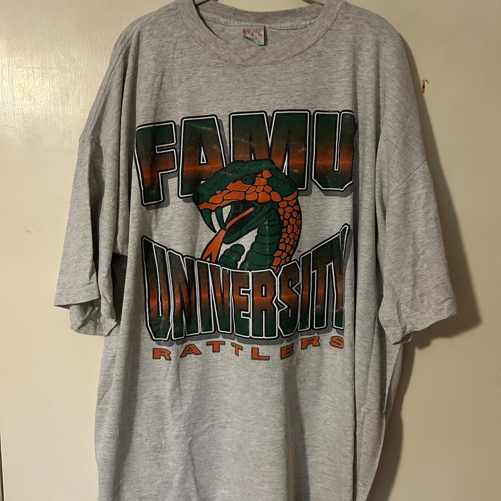 Gray and Green FAMU Short Sleeve Tee